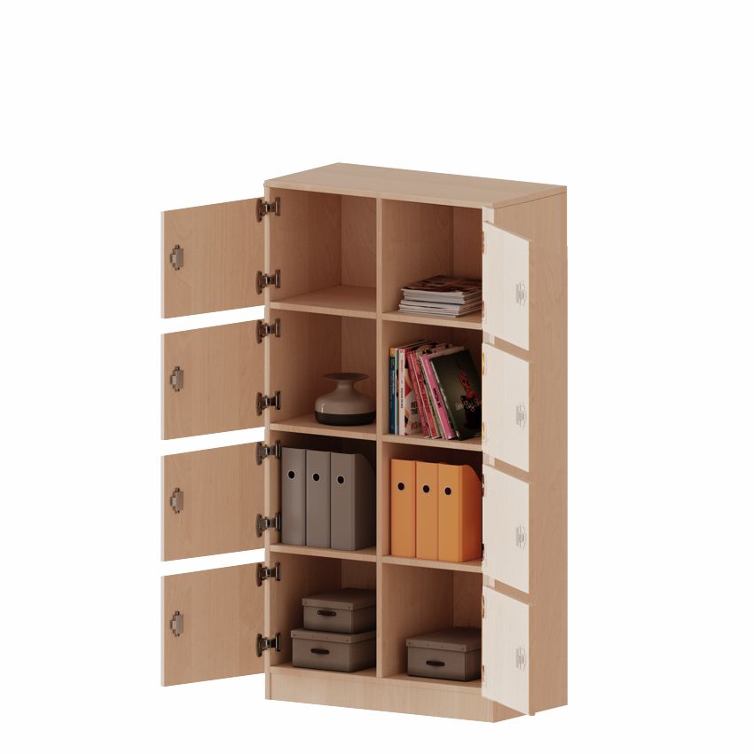 Schließfachschrank zweitürig 4 OH, Briefschlitze, 4 Dekore